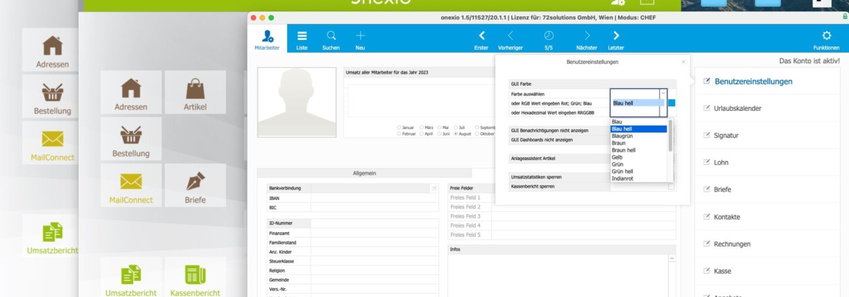 onexio in mehren Farben